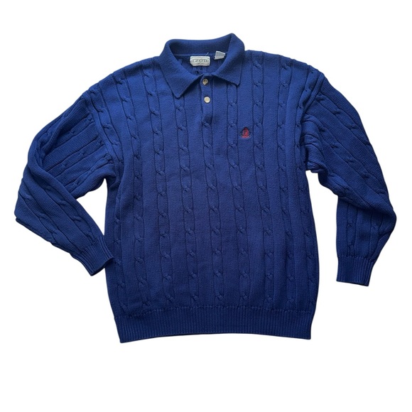 Izod Royal Blue Cotton Sweater 100% cotton size L - Picture 1 of 10